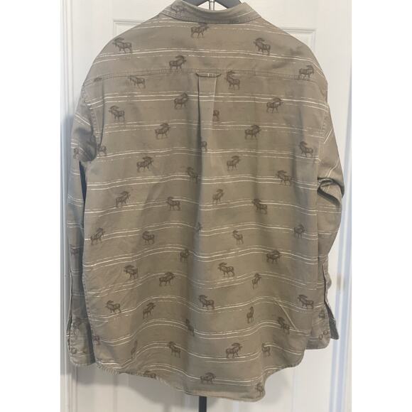 VTG 90s Cabela’s Men Sz XL Western Aztec Type Print 100% Cotton Canvas Shirt - Picture 2 of 5